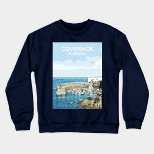 Coverack, Cornwall, England. Summer seaside harbour landscape Crewneck Sweatshirt